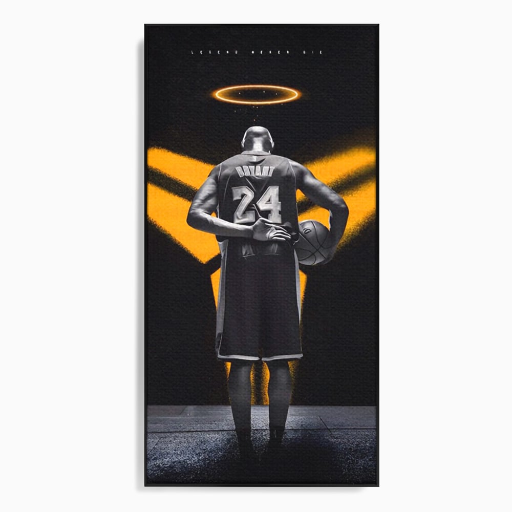 Tablou canvas cu tablou canvas cu baschetbalistul kobe bryant, in rama de aluminiu negru